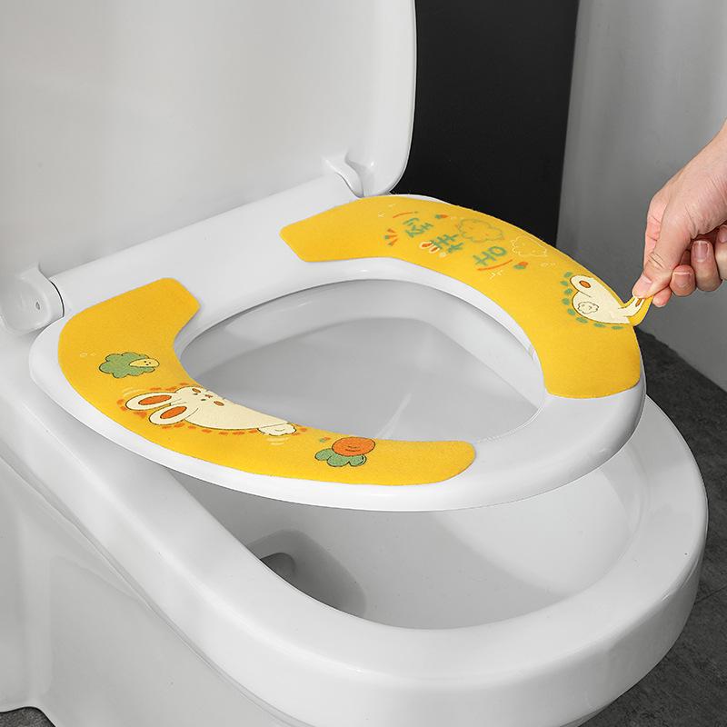 Toilet Seat Four Seasons Universal Toilet Seat Mat Household Toilet Stick Type Seat Cover Waterproof Washer