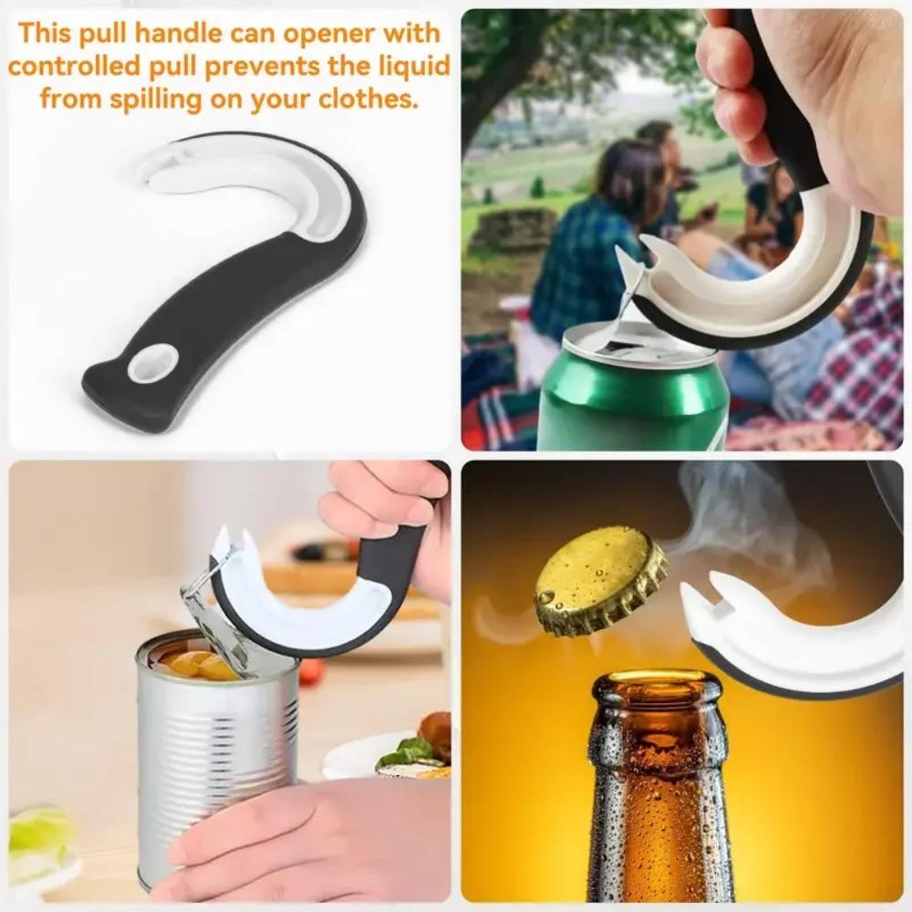 Multifuctional Easy-Grip Hook Can Opener Ring Hook Jar Openers Manual Bar Lid Opening Tools Bottle Openers Kitchen Accessories