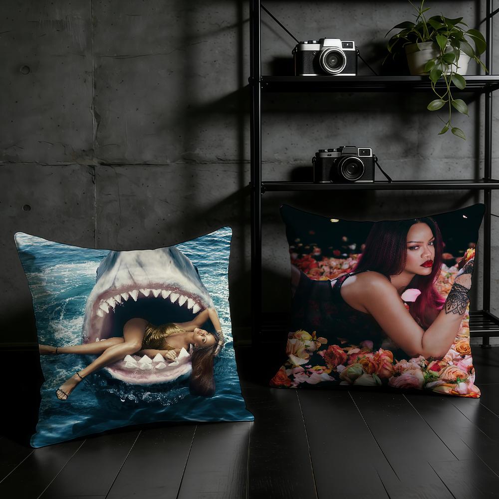 RRihannaES Singer cushion cover Birthday Anniversary Gifts Double Sided Printed Zipper Cushion Cover Soft Skin Bedding