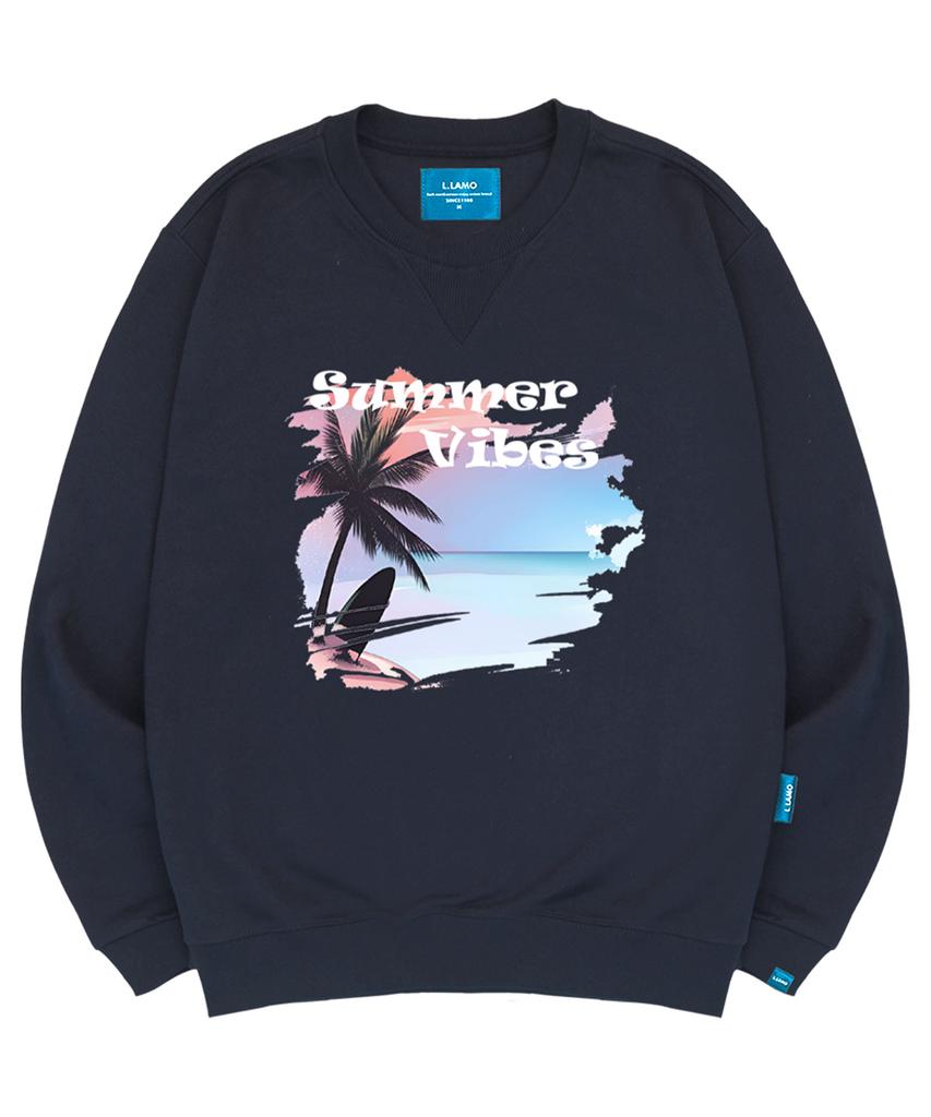 Ellamo Fleece-Lined M Summer Vibe Sweatshirt Unisex Plus Sizes S~4Xl (Type B)