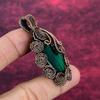 Green Fire Labradorite Pendant Flower Jewelry Copper Wire Wrap Gemstone Pendant