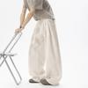 Linen scimitar pants summer new loose wide-leg pants refreshing breathable straight pants minimalist wind mopping pants