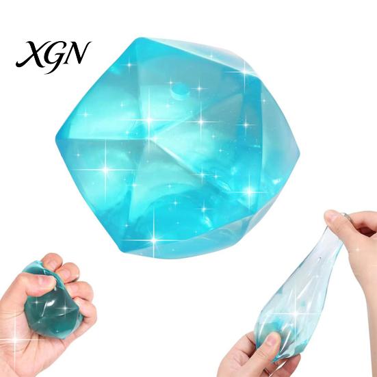 Calming Fidget Toy Transparent Rhinestone Squeeze Anxiety Relief Polyhedron Sensory Safe Stress Ball Anti-anxiety Soft Students Office