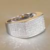 Huitan Geometric Bright Ring with Shiny Cubic Zirconia Exquisite Luxurious Finger Accessories Women Modern Wedding Party Jewelry