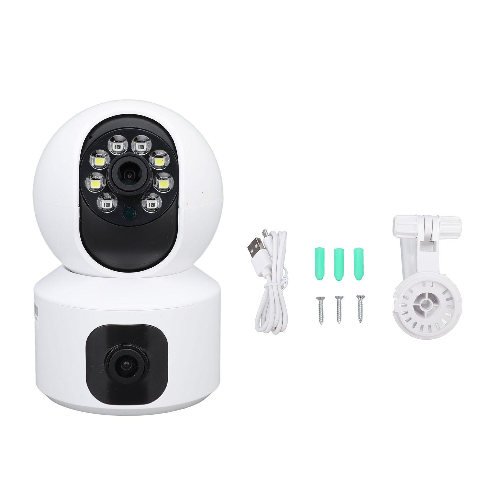 

2.4G WIFI Security Camera Indoor Dual Lens 360 Degree PTZ Security Camera with Full Color Night
