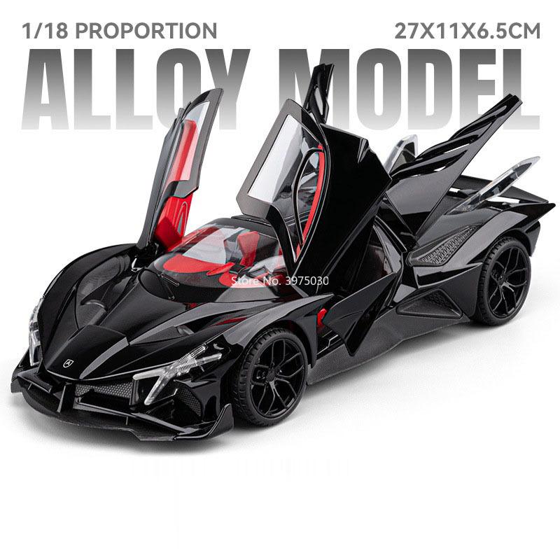 1:18 Apollo EVO 720S Toy Cars Models Alloy Diecast Light Music Miniature Supercar Wheel Steering Vehicle for Children Best Gifts