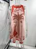 2025 European & American Printed Linen Sleeveless Mini Dress for Women