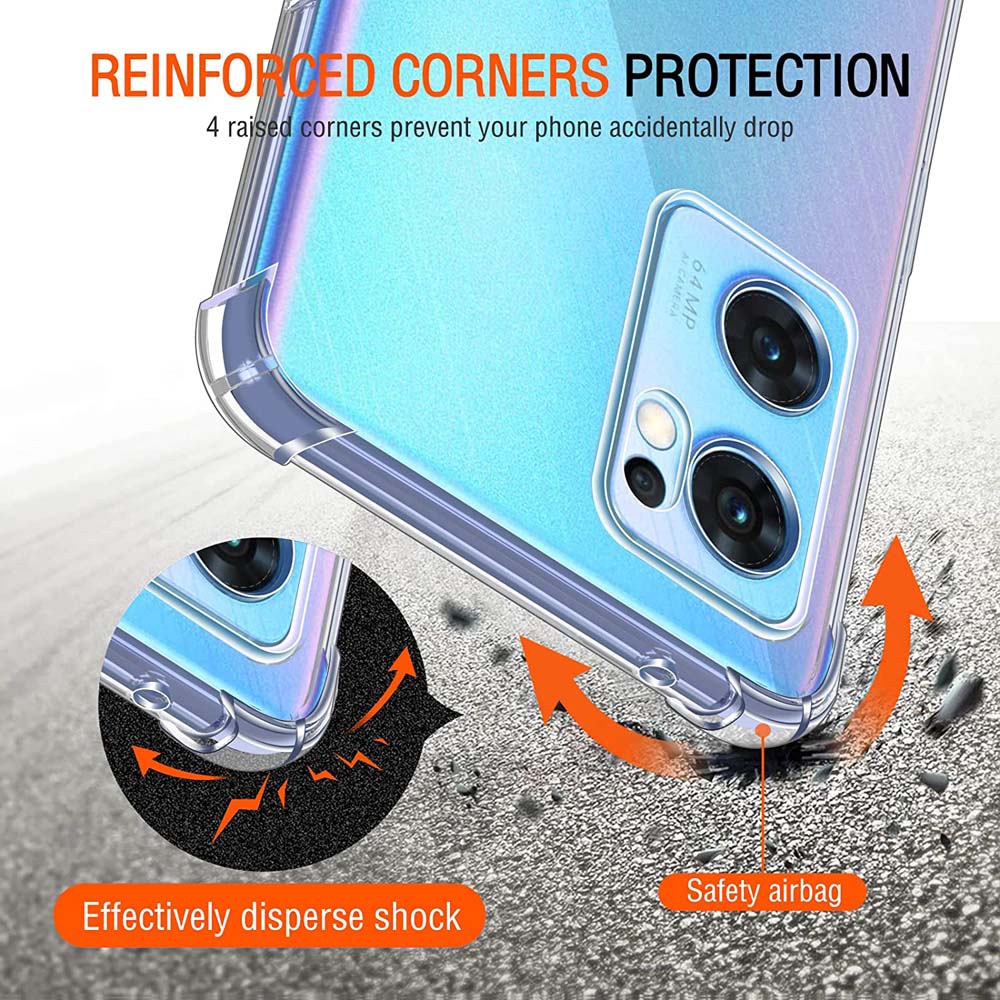 Clear Case For Oppo Find X5 Lite X5 Pro Thick Shockproof Soft Silicone Phone Cover for Oppo Find X3 Neo X3 Pro A17 A57s A57 A78