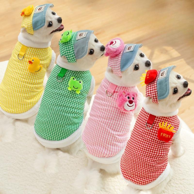 Autumn and Winter Pet Cat and Dog Clothes, Dog Supplies, Cat Hats, Teddy Bichon Frise