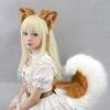 Realistic Foxes Tail And Ears Set For Women Cosplay Faux Furs Costume Headband and Tail Convention Role Play Accessories