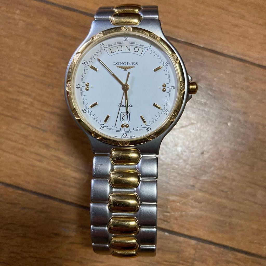 Used LONGINES quartz men's watch combination color day date (not in operation)