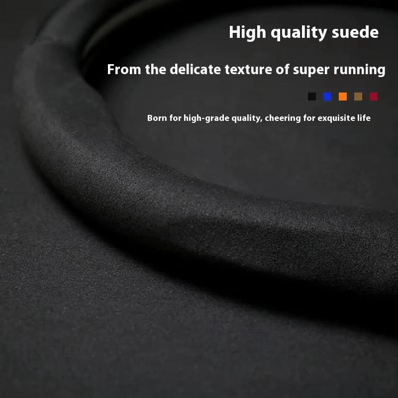 Anti-Slip Suede Carbon Fiber Car Steering Wheel Cover For Chery Tiggo 3 4 5 7 Pro 8 Plus 3X 5X Arrizo 7 GX 5x EQ7 Fulwin 2 A3 A5