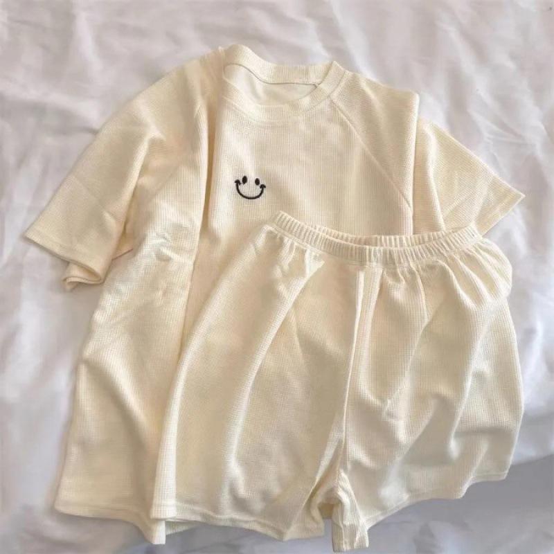 Summer Shorts Shorts Pajamas Women's Korean Round Neck Loose Casual Suit