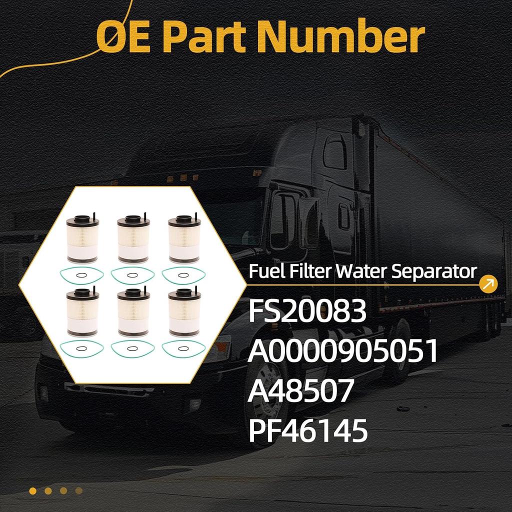 FS20083 Fuel Filter Water Separator Fits for Cummins ISX DD13 DD15 | Fits for Cummins ISX DD16 Detroit Diesel Engines OE# A0000905051 FS20083 A48507