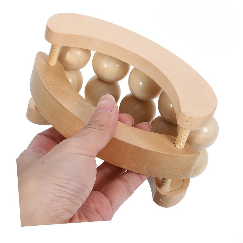 Wood Handheld Massage Ball Roller - Deep Tissue Massager Suitable for Back, Neck, Legs, Arms & Full Body | Portable Muscle Device for Athletes