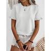 IHUASU Camicette e camicie casual con scollo a maniche corte e alla moda da donna