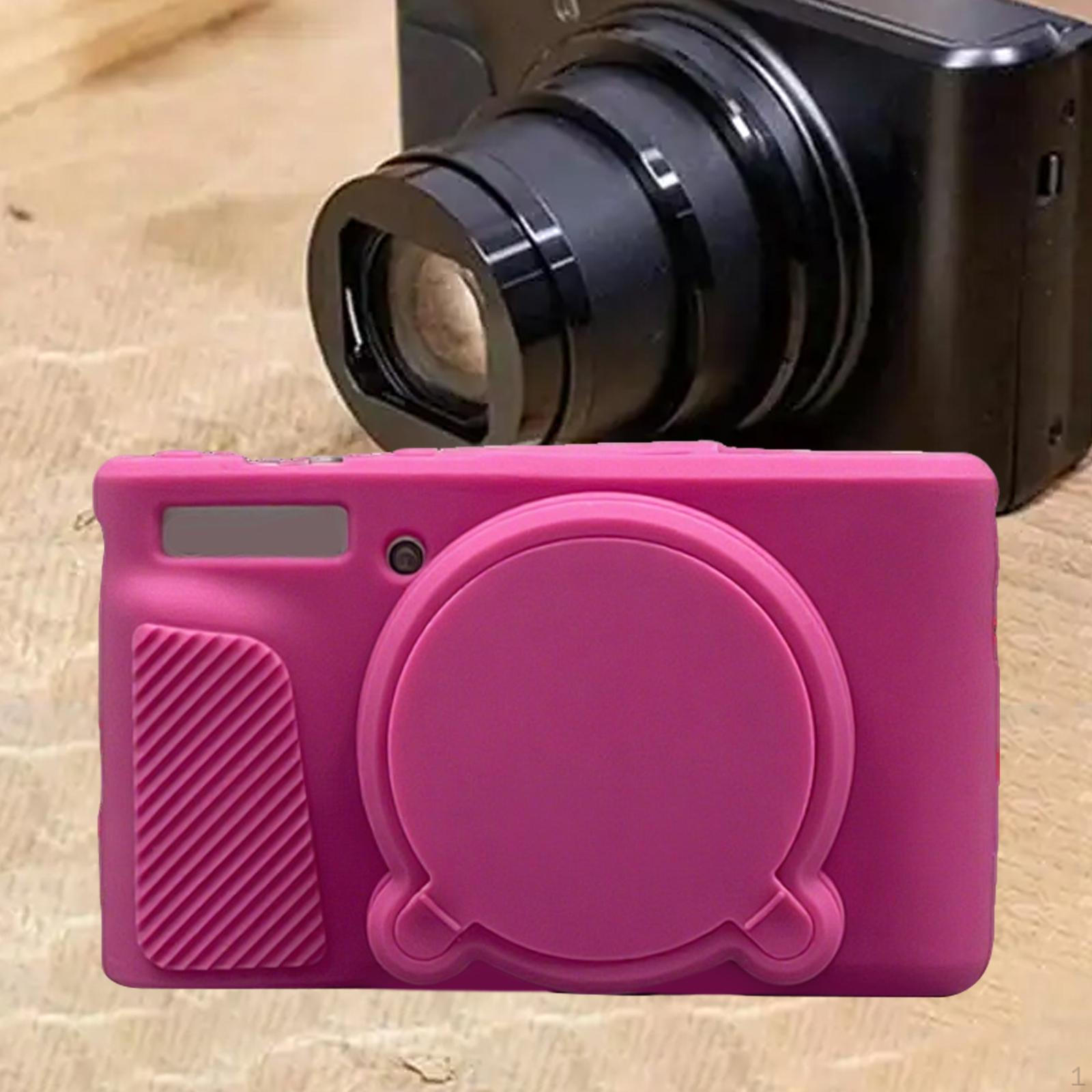 

Silicone Camera Case Bag for SX740 SX730 with Removable Lens Cover Easy to Hold and Carry rose red