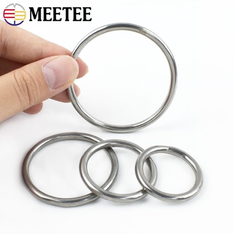 2-10Pcs 316# Stainless Steel Seamless O Rings Buckle Pet Collar Clasp Backpack Strap Hanging Bed Connection Anti-rust Ring