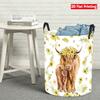 Collapsible Laundry Basket Large Round Waterproof Fabric Hamper Dirty Clothes Storage Bin Toy Organizer with Handles