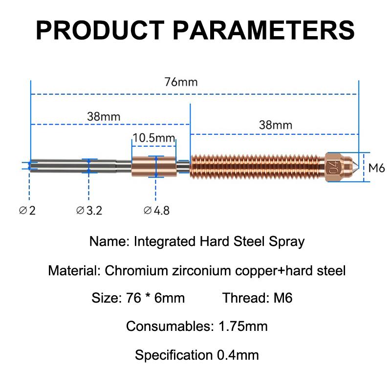 For Creality K2 Plus Nozzle Quick-Swap Nozzle Kit Hardened Steel Nozzle All-Metal High-Flow Printing For Creality 3D Printers