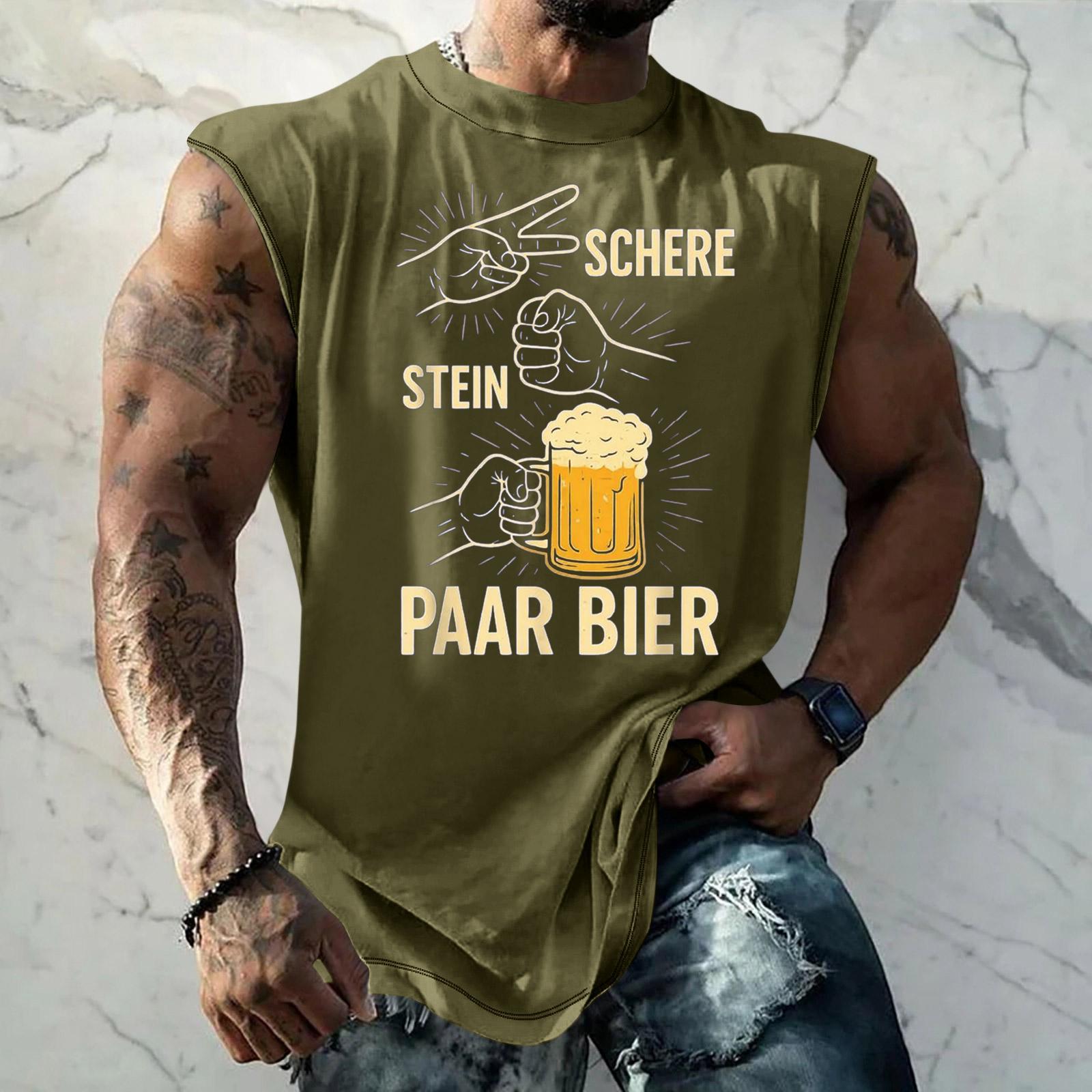 

Men Sleeveless Tank Top Loose Fit Casual Streetwear Printed Graphic Muscle Tee Summer Workout Gym Shirt XXL