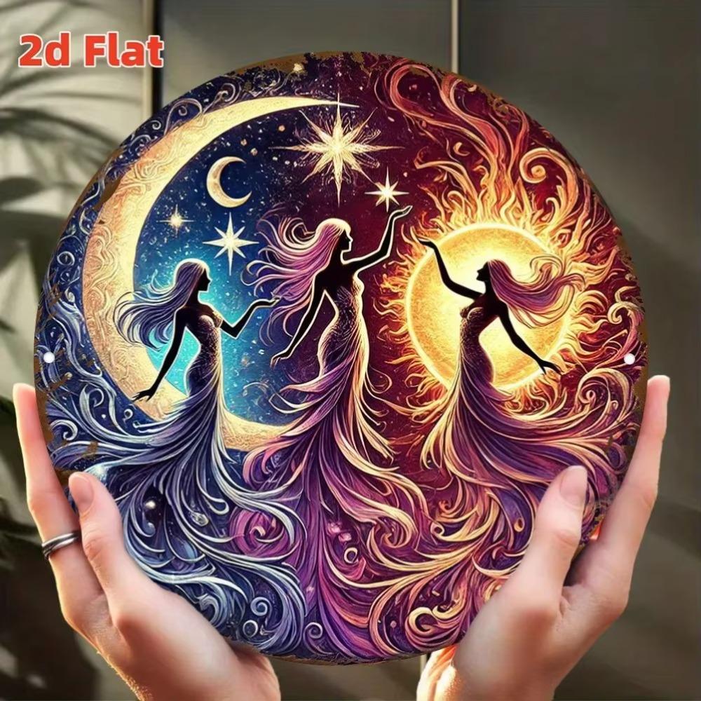 Women in Cosmic Dance Sun Moon Wall Art Astronomy Astrology Lovers Indoor Outdoor Decoration Poster