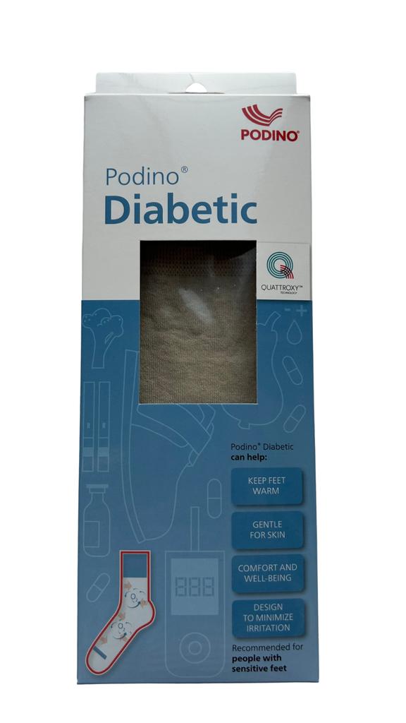 Bezuciskowe skarpetki CIENKIE Diabetic Quattroxy™  PODINO® (dawniej Reflexa) Beżowy L (43-46)