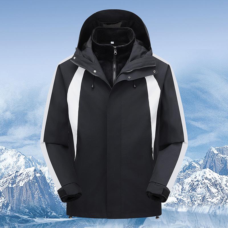 

Куртка Новая Ветрозащитная и Водонепроницаемая Куртка Весна и Осень Полар Флис Три-в-Одном Альпинистская Туристическая Альпинистская Одежда 4XL