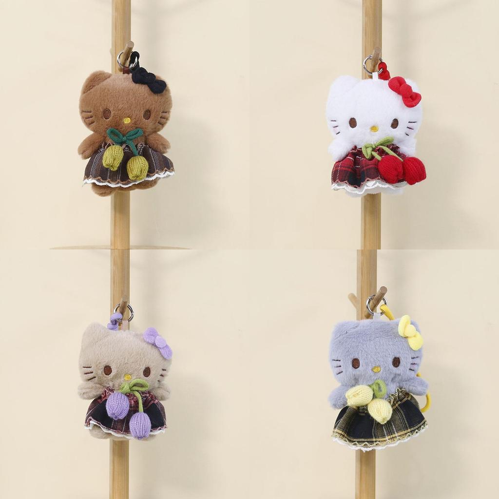 Cat Plush Keychain With Soft Pp Cotton Filling For Bag Decor And Gift
