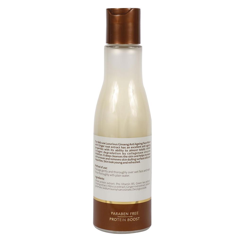 Jovees Herbal Luxurious Ginseng Anti Ageing Face Wash 200ml For Brightening Skin And Improving Texture