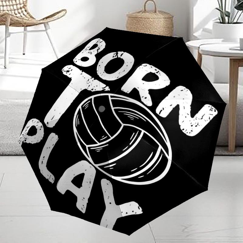 Volleyball Theme Automatic Umbrella, Lightweight & Portable, 8 Rib, Perfect for Outdoor Travel, Birthdays, Christmas, Gifts.