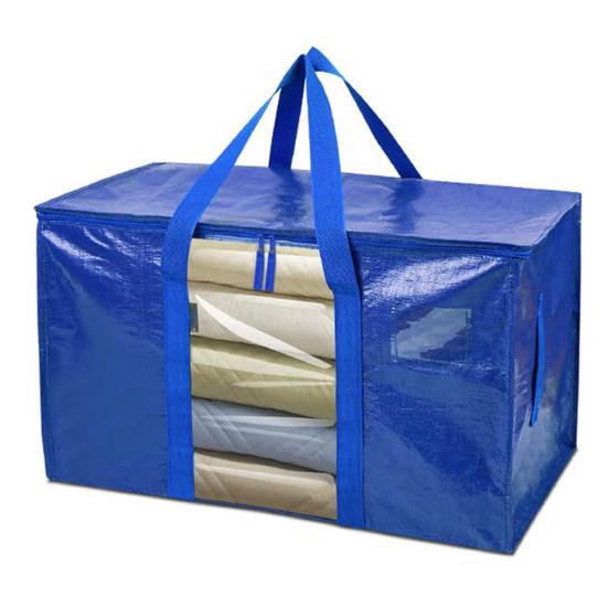 Oversized Moving Bags with Reinforced Handles Thickened Moisture-proof PE Woven Organizer Bag Heavy-Duty Large Capacity Storage Tote for Clothes