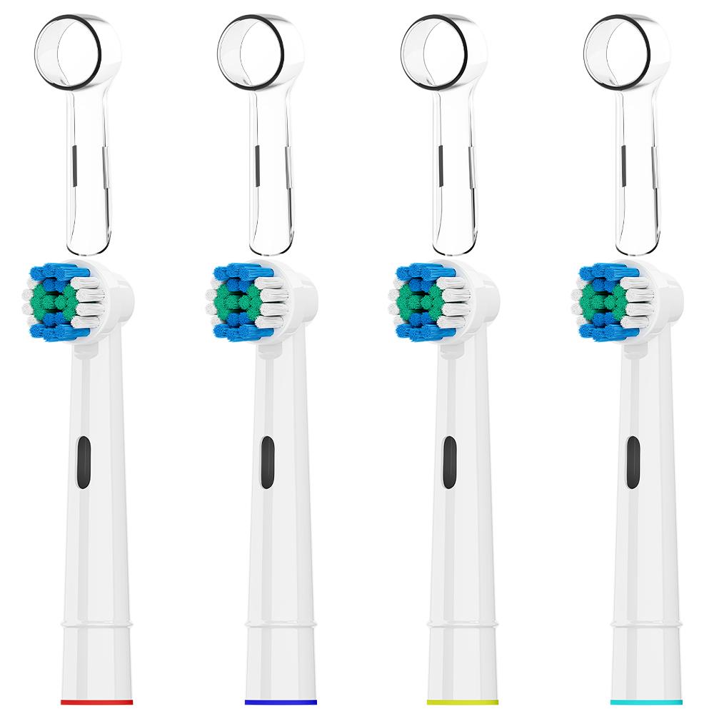 

4 Pcs Replacement Brush Heads with Toothbrush Head Dustproof Protective Covers Set, Compatible with Oral B Electric Toothbrushes