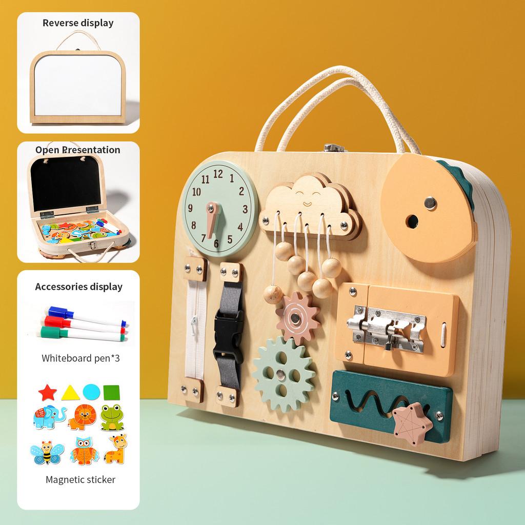 Early Learning Led Busy Board With Wooden Material And Interactive Switch For Preschool Kids