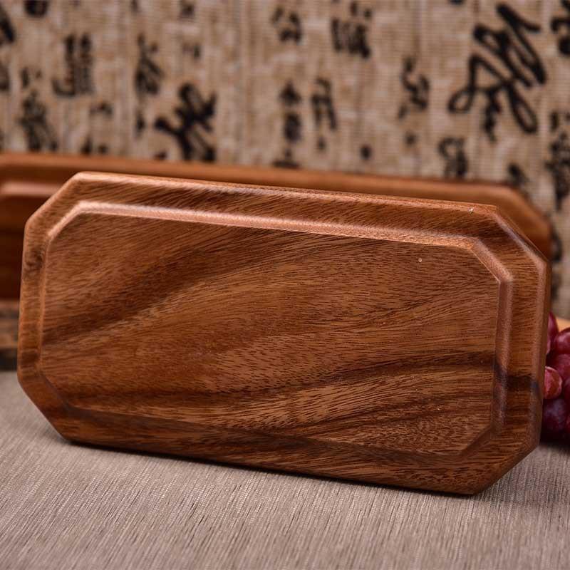 Natural Acacia Wood Serving Trays Octagonal & Rectangular Wooden Platters for Food, Coffee, Dessert, Decor, Kitchen Organizer
