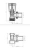 Valx Angle Control Valve Set for Central Heating Radiators, Nickel