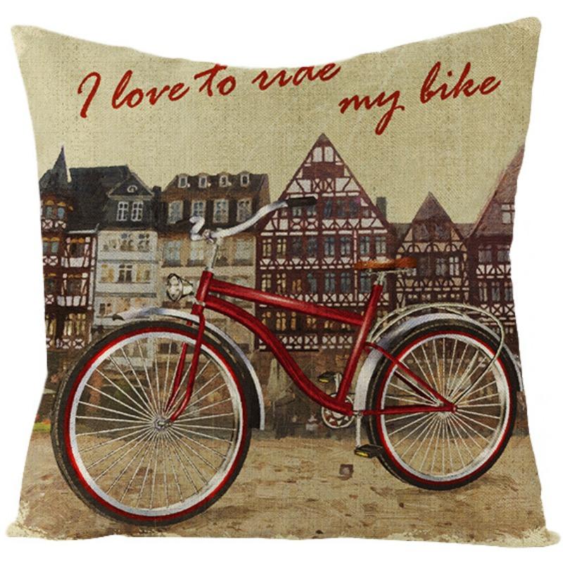 Kissenbezug im Retro-amerikanischen Stil Polyester Bedrucktes Kissen Heim Wohnzimmer Sofa Bedrucktes Kissen