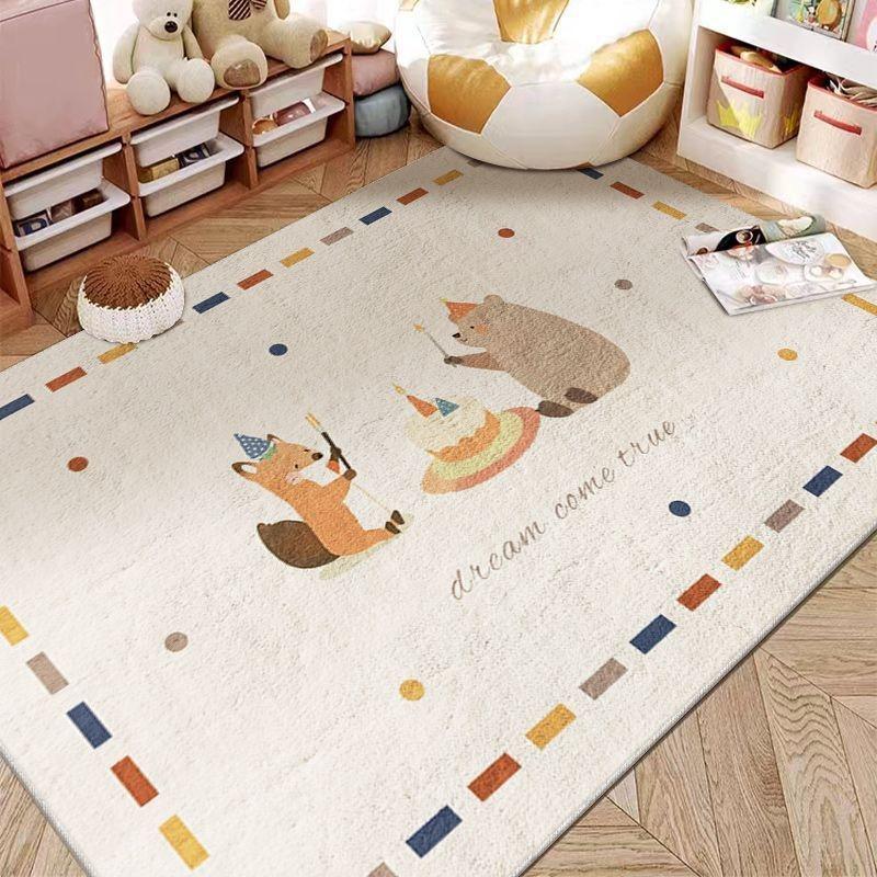 Cute Animal Pig Patterns Carpet Children's Bedroom Crawl Soft Mat Non Slip Sofa Floor Large Area Decor Rug Home Indoor Doormats