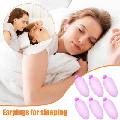 Ear Plugs For Sleeping 6 Pieces Soft Reusable Hearing Protection Earplugs Reusable Waterproof Earbuds Sound Blocking Soft