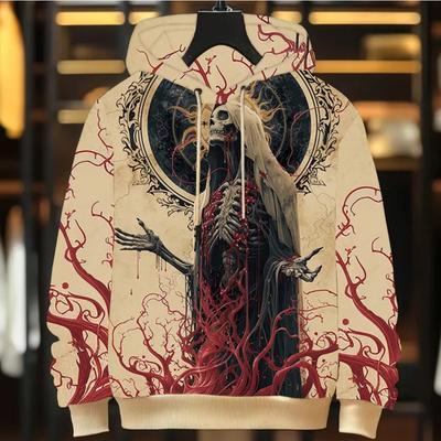 Men's Gothic Style Horror Skull Graphic 3D Print Hoodies Sweatshirt Oversized Tracksuit Outdoor Daily Casual Sport Women's Clothes