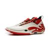 Li Ning Wow11 Cushioning Slip Resistant Abrasion Resistant Lightweight Rebound Mid Top Basketball Shoes Men's White Red ABAU049-9