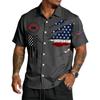 Men's Casual Short Sleeve Button Down Shirt Lightweight Breathable Fabric Relaxed Fit Collared Shirt with Graphic Print for Everyday Wear