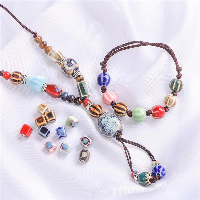 10 Stück 7 mm quadratische Blumenglasur-Porzellanperlen, Würfel, Keramikperlen für Schmuckherstellung, DIY-Charms, Armbänder, Halsketten, Basteln