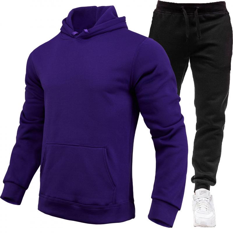 Men's Fashion Fleece Hoodie Sports Set