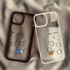 Cute Fish Cat Transparent Lovers Couple Phone Case for iPhone 17Air 11 12 13 14 15 16 17 Pro Max 16E 12 13 Mini Anti-drop Cover