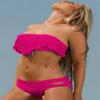 Høj Kvalitet Sommer Sexet Split Ensfarvet Kvast Bikini Rygløs Stranddragt Retro Sæt For Ultimativ Stil