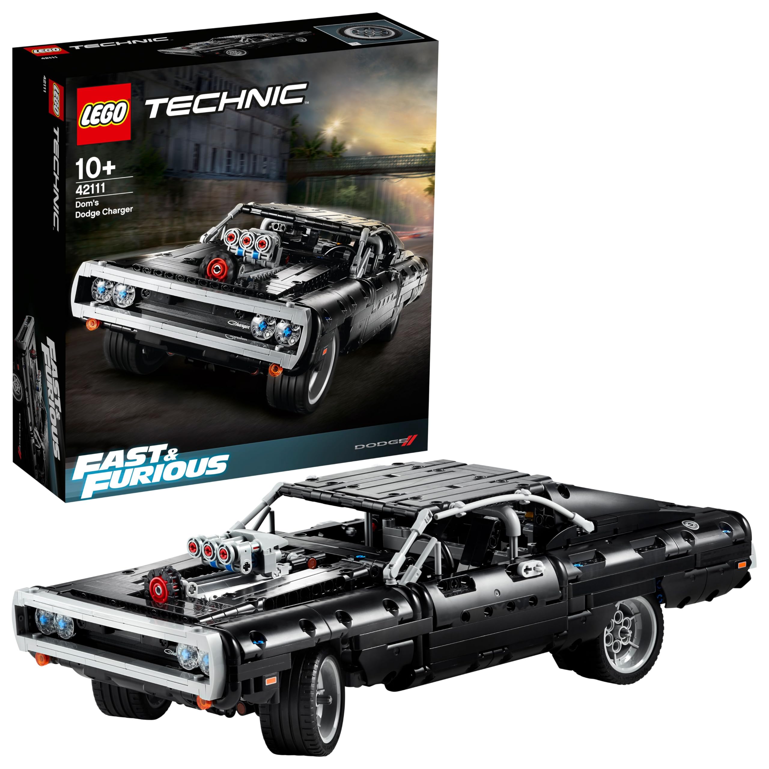 

Игрушка LEGO Technic Форсаж Dodge Charger Дома 42111, Строительные блоки, STEM-образовательная машина, для мальчиков от 10 лет