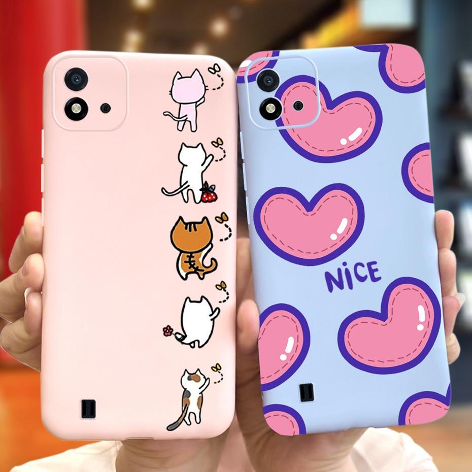 Lovely Pattern Phone Case For Realme C11 2021 C 11 2020 RMX2185 Macaroon Silicone Soft Cases Cover For Realme C11 (2021) RMX3231