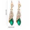 Fashion Jewelry Ladies Blue White Water Drop Shaped Crystal  Zircon Metal Dangle Earring for Women Party Jewelry