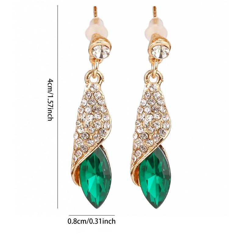 Fashion Jewelry Ladies Blue White Water Drop Shaped Crystal  Zircon Metal Dangle Earring for Women Party Jewelry